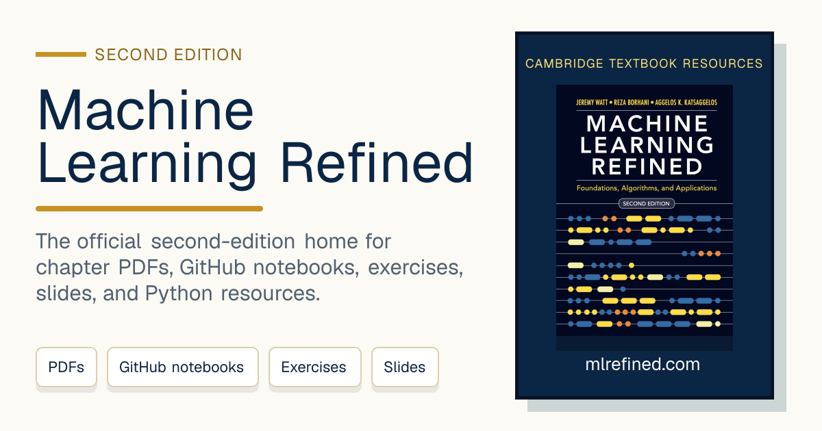 Machine Learning Refined 2nd Edition | GitHub, PDFs & Notebooks